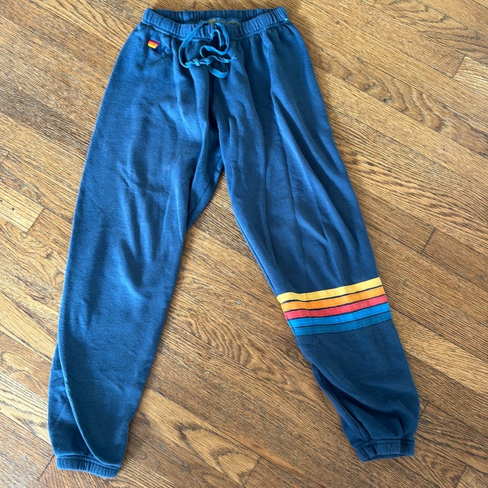 Aviator Nation blue five stripe Sweatpants size small